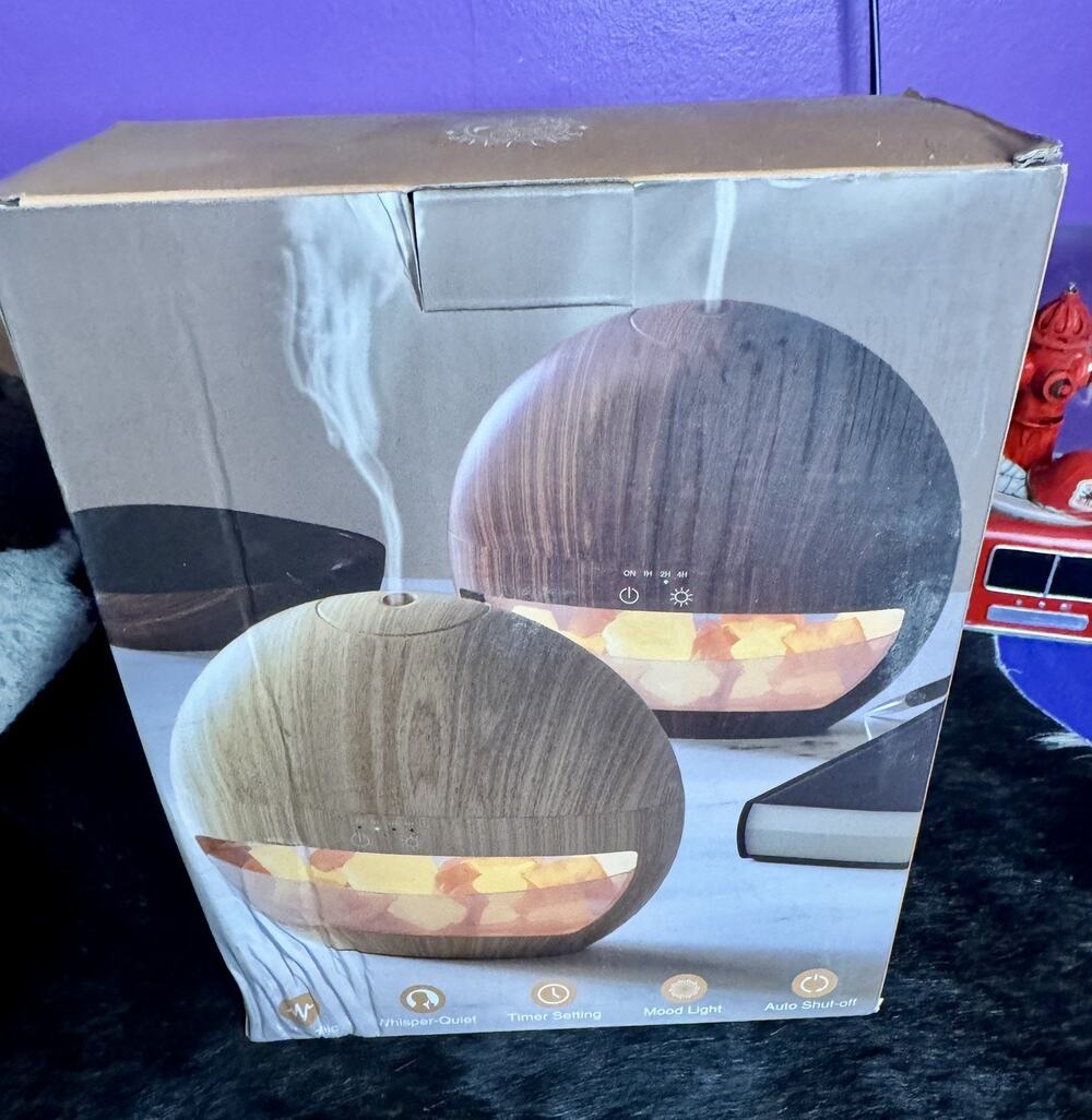 Salt Lamp Essential Oil Diffuser Ultrasonic 100ml Mood Light Auto Shut Off New